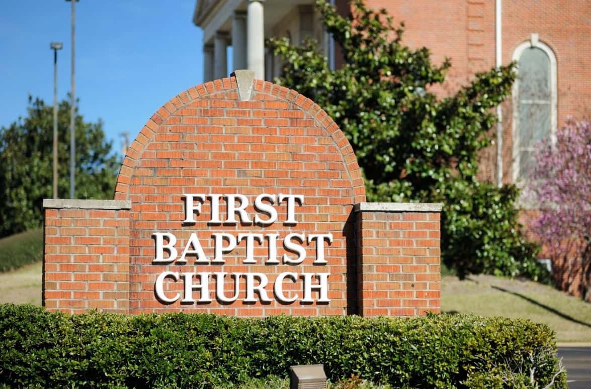 First Baptist Church sign