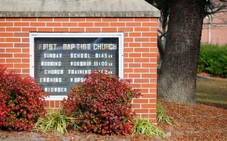 First Baptist church sign