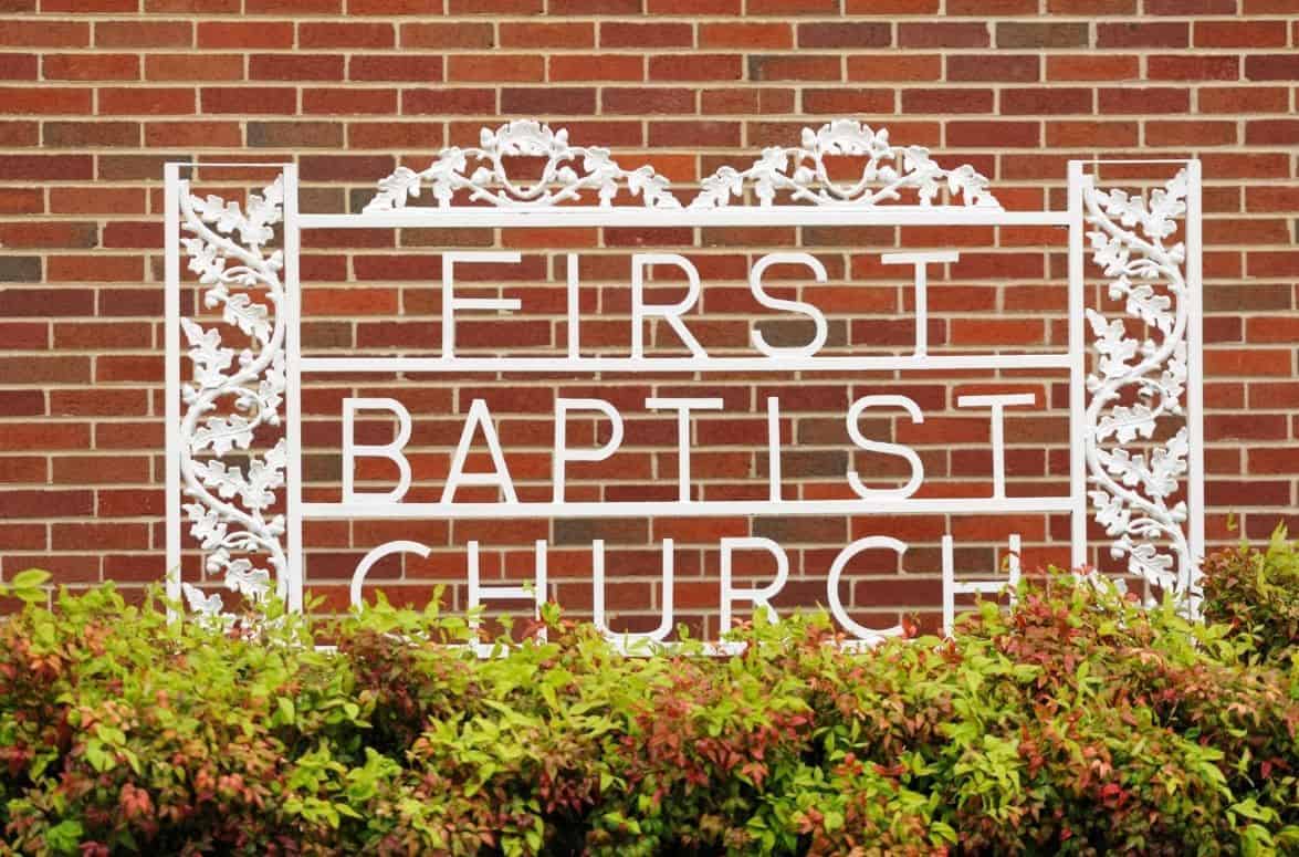 First Baptist Church sign