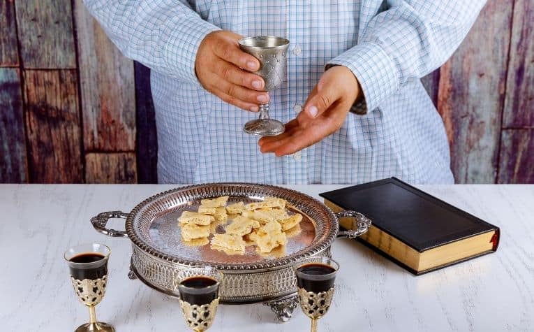 wine bread communion table