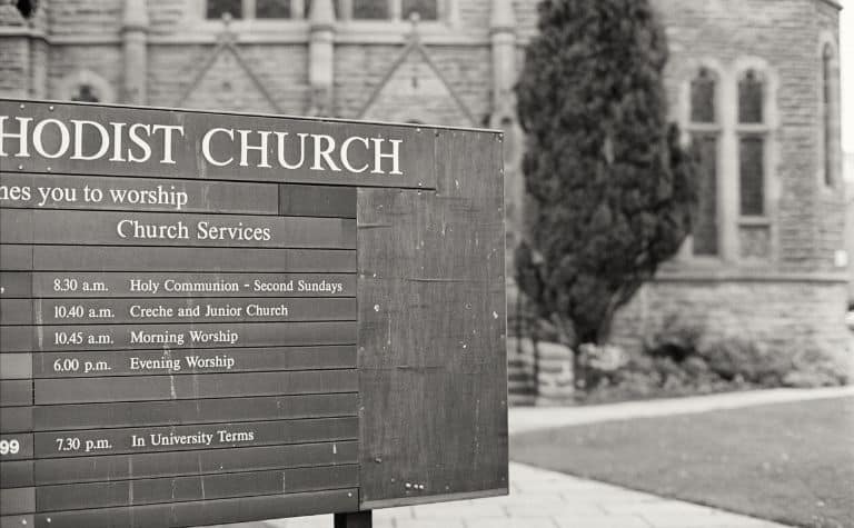 Methodist church sign