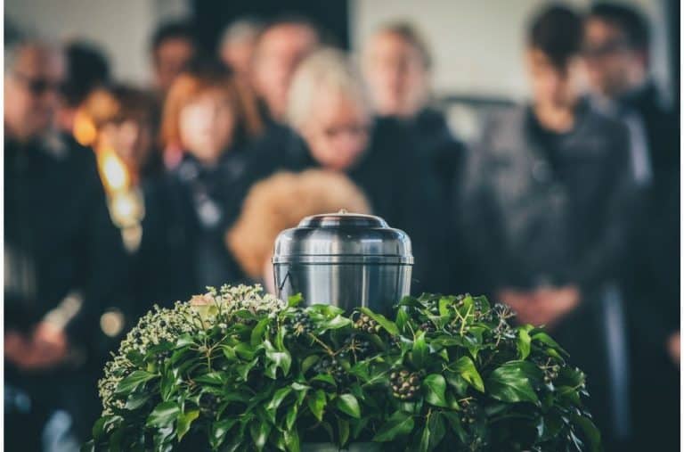 urn at a funeral