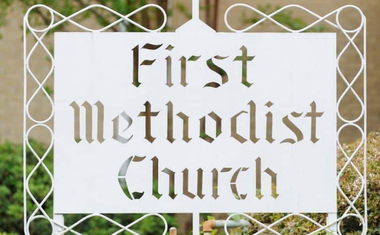 Methodist church sign