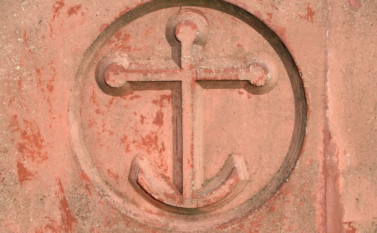 Anchor symbol with a cross