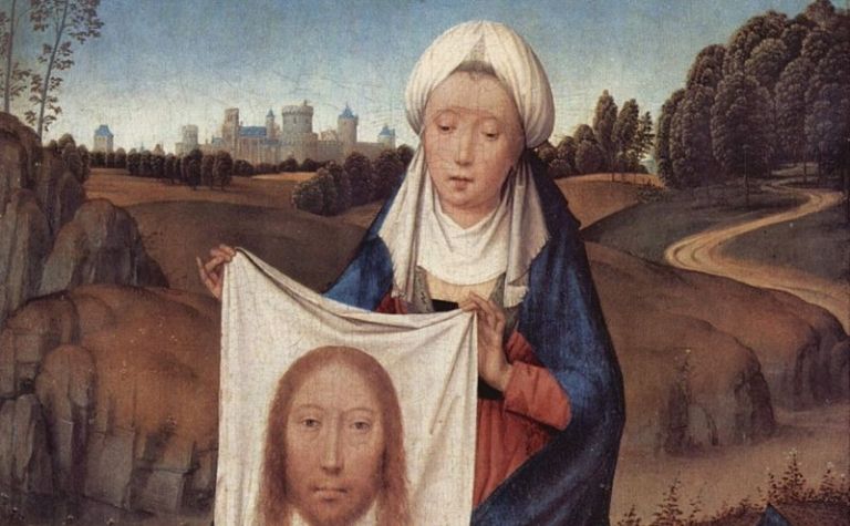 Veronica with a cloth