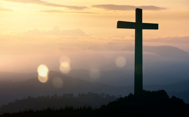 Peter crucified on a cross