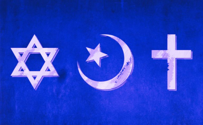 Christian Jewish and Islamic symbols